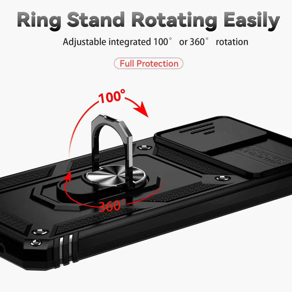 Deksel til Motorola Moto G22 G 5G 2022 G32 G52 G82 G62 5G Ring Holder Slide Window Lens Protection Phone Cover