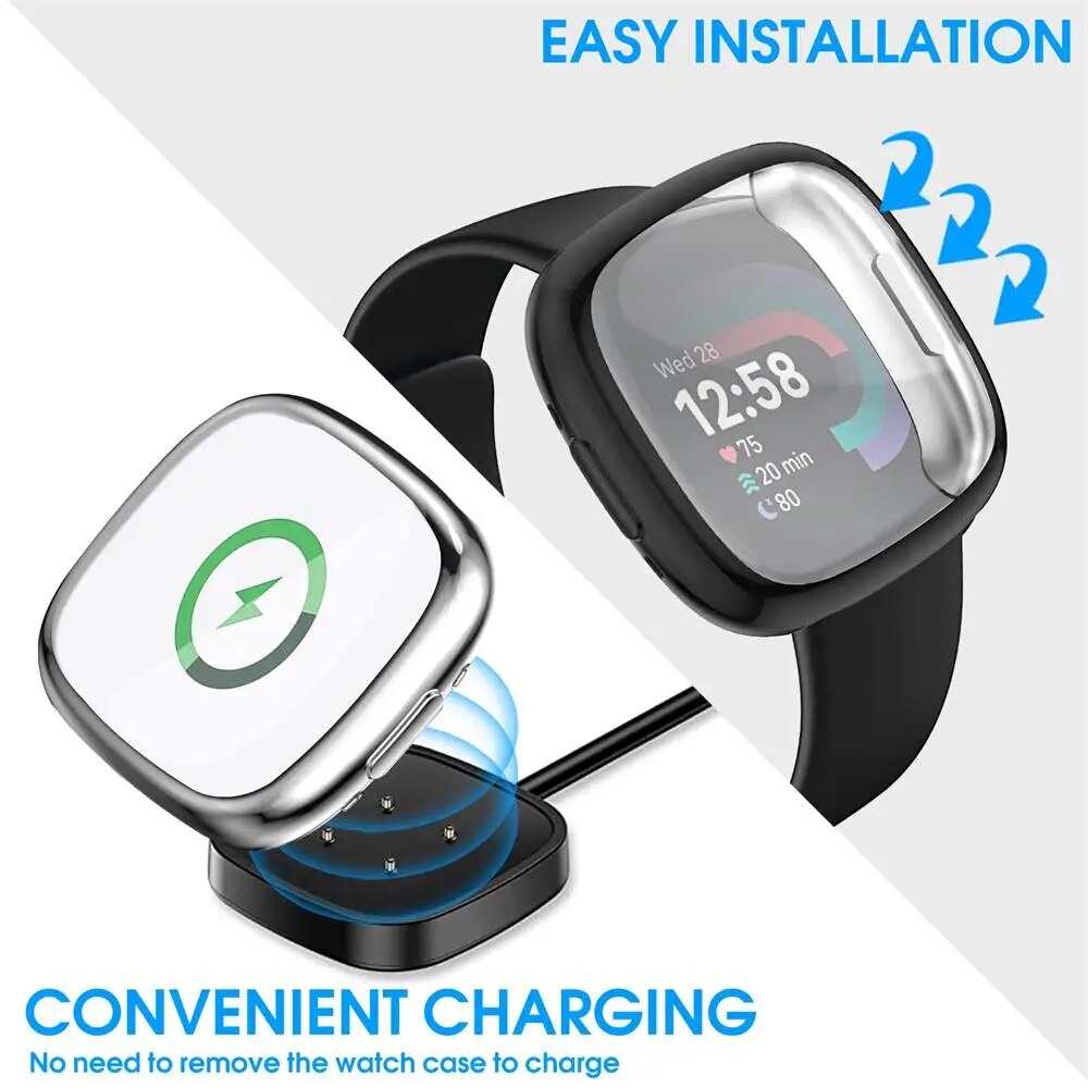 Deksel til Fitbit Versa 4 og Sense 2 heldekkende skjermbeskyttelse