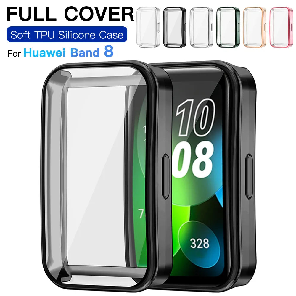 Deksel til Huawei band 8 Case Full Screen Protector Shell Bumper Plated Cases For Huawei band8 smart watch