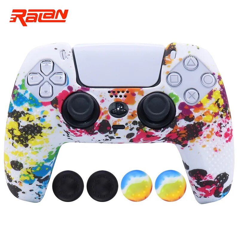 Deksel til PS5 Controller Gamepad Skin Cases Cover Shell For Playstation 5 Joystick with Stick Grip Caps