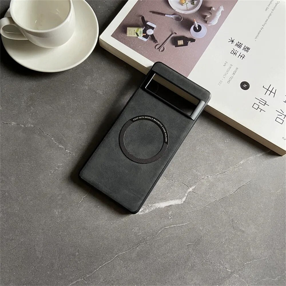 Deksel til Google Pixel 7 8 Pro 6 XL 7A 6A Magnetic Wireless Charging Skin Feel Shockproof Back Cover