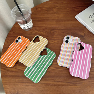 Deksel til Apple iPhone 13 14 15 16 Pro Max Wave Edges Comfortable Touch Hard Slim Back Cover Shell