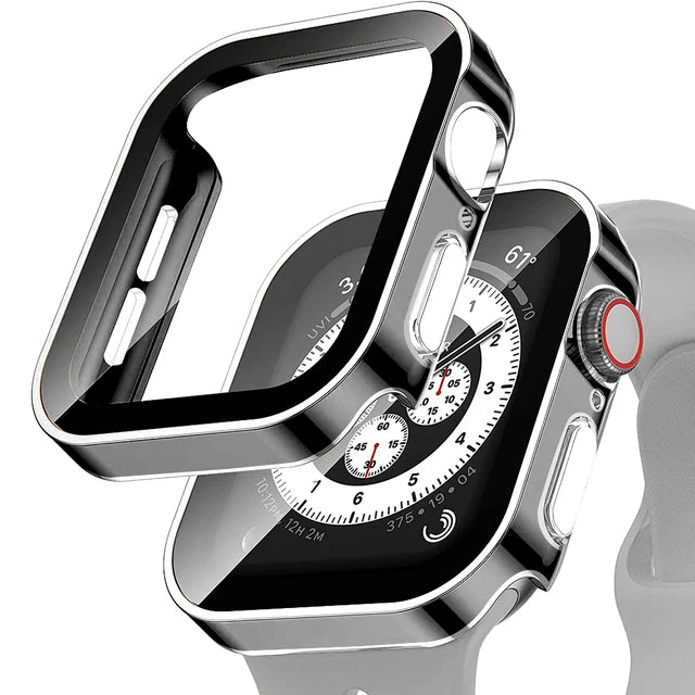 Deksel til Apple Watch Series 5-9, SE & Ultra - Deksel med skjermbeskytter i herdet glass