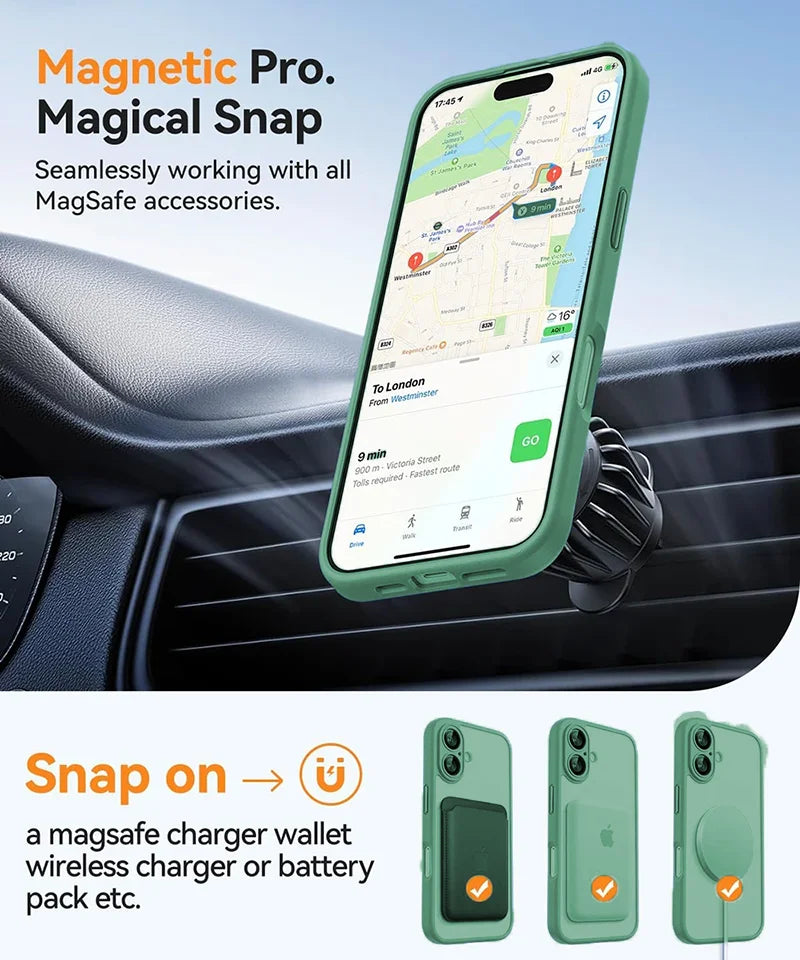 Deksel til iPhone 16 15 14 13 Pro Max Plus For MagSafe trådløst lade-deksel Matte Translucent PC