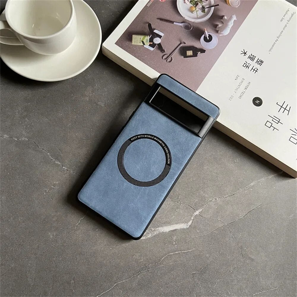 Deksel til Google Pixel 7 8 Pro 6 XL 7A 6A Magnetic Wireless Charging Skin Feel Shockproof Back Cover