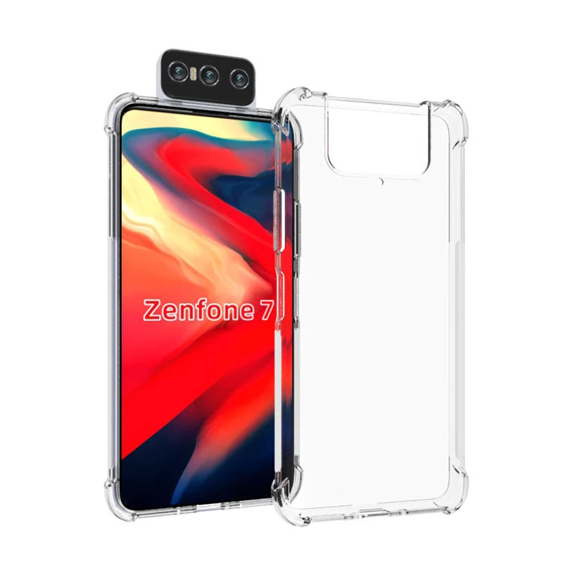 Deksel til Asus Zenfone 8 Flip Case 5G 8GB 128/256GB 6.67" Blue Red Black Soft Silicon Cover for Asus Zenfone 8 Flip ZS672KS