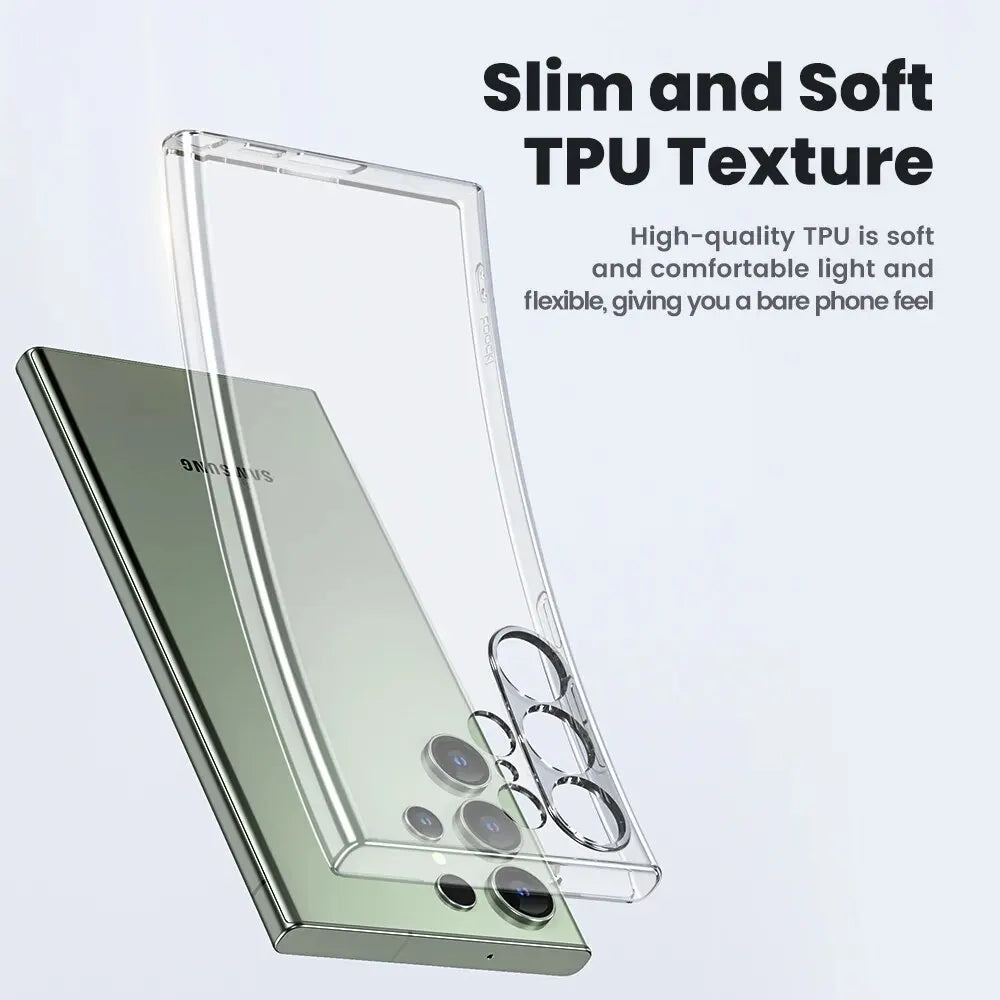 Deksel til Samsung S24 S23 S22 S21 Plus Ultra Clear deksel for S23 S21 PE Transparent Soft TPU Protective deksel