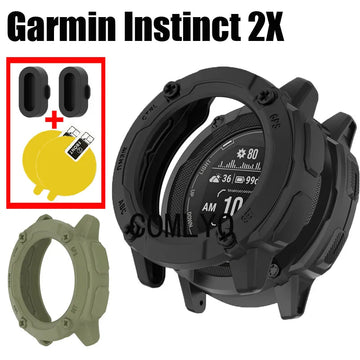 Deksel til Garmin Instinct 2X Solar Sports Tactical Case Smart watch TPU Cover Soft Protective Bumper Screen Protector Dust Plug