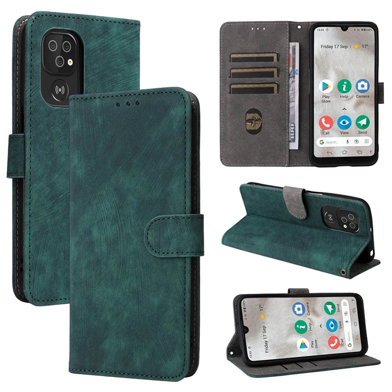 Deksel til Doro 8100 Protective Business Leather Magnetic Phone Case for Doro 8200 Phone Case