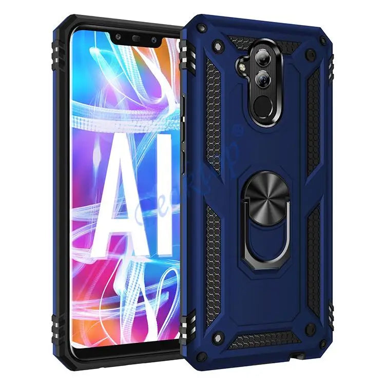 Deksel til Huawei Mate 20 Lite Case Armor Military Shockproof Ring Holder Magnet Phone Case Fundas