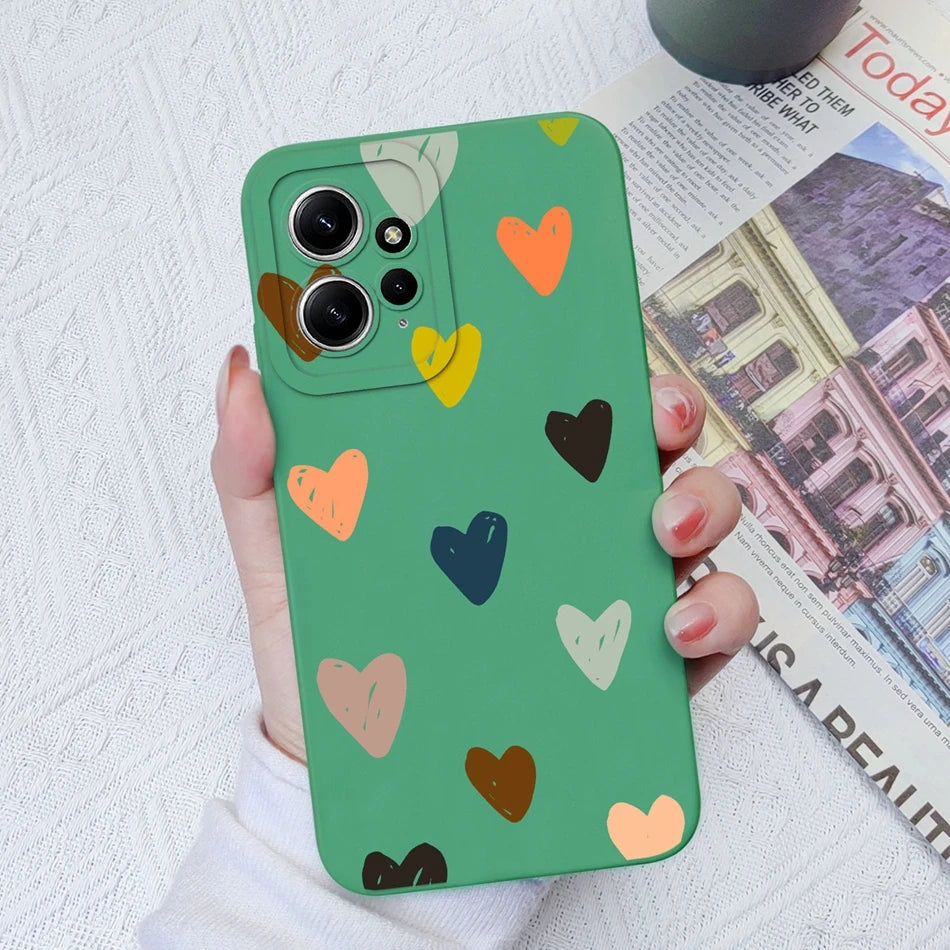 Deksel til Xiaomi Redmi Note 12 12S 4G 5G Patterned Full Protection Soft Liquid Silicone Cartoon deksel For Redmi Note 12 S