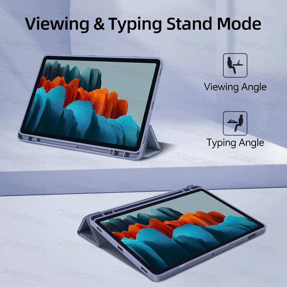 Deksel til Samsung Galaxy Tab S7/S8/S9 11 in for S6 Lite 10.4 S7 FE S8 S9 Plus 12.4 S8 S9 Ultra 14.6 med penneholder