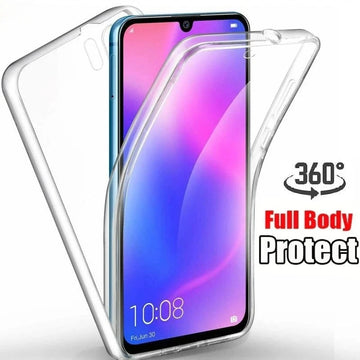 Deksel til Huawei P20 P30 Pro P40 Lite Mate 10 20 Lite P smart 2019 2020 2021 Dual Transparent Cover