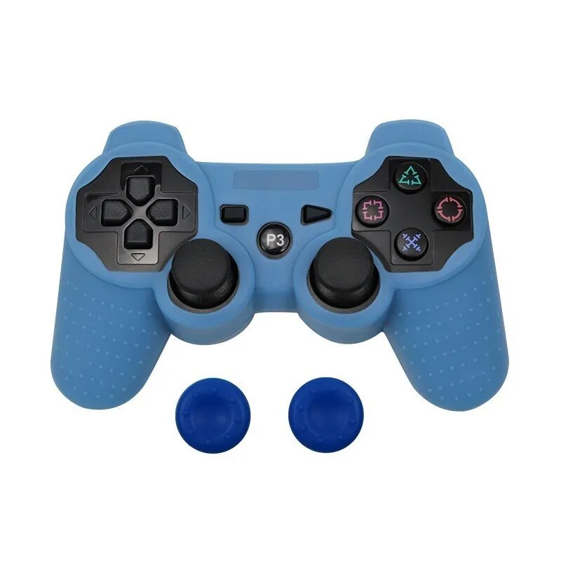 Deksel til PS3 Controller for PlayStation 3 Gel Rubber Case with 2 Silicone Caps