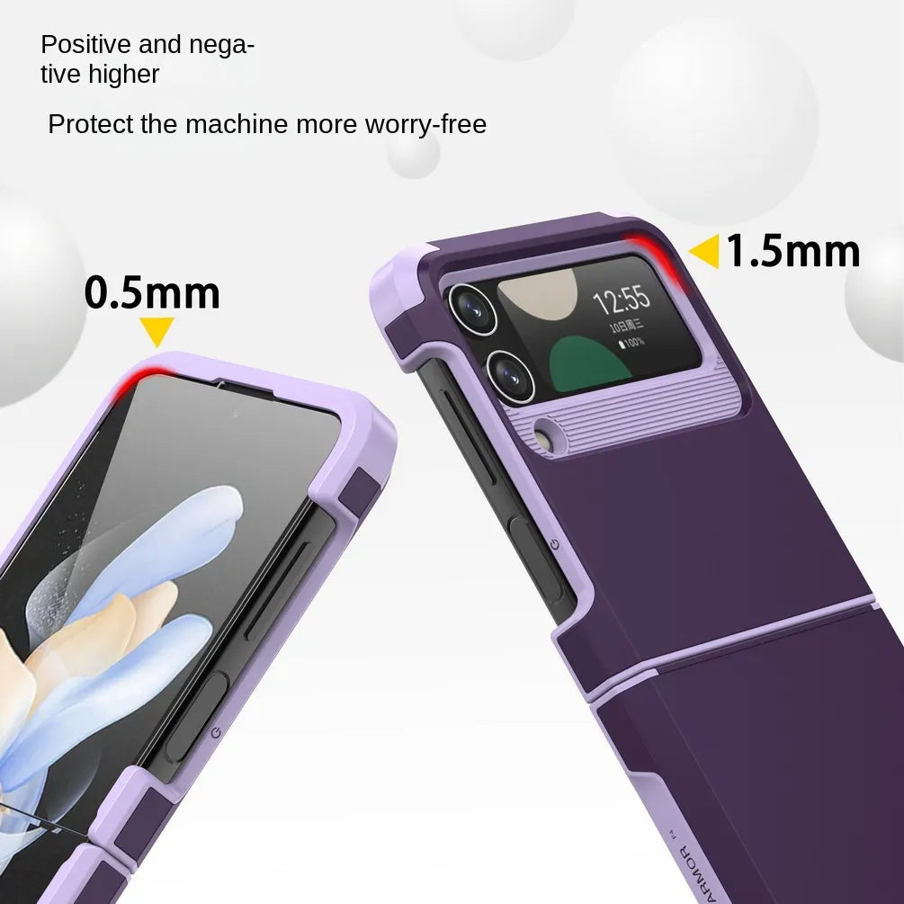 Deksel til Samsung Z Flip 5 Flip5 Galaxy Z Flip 4 3 Dual Layer Heavy Duty baksidedeksel