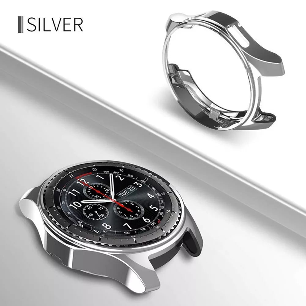 Deksel til Samsung Galaxy Watch 46mm 42mm 4 40mm 44mm 4 Classic Gear S3 Frontier heldekkende TPU-deksel med blank kant