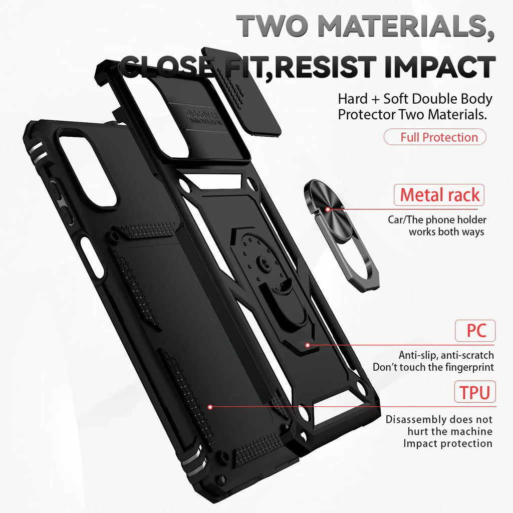 Deksel til Motorola Moto G22 G 5G 2022 G32 G52 G82 G62 5G Ring Holder Slide Window Lens Protection Phone Cover