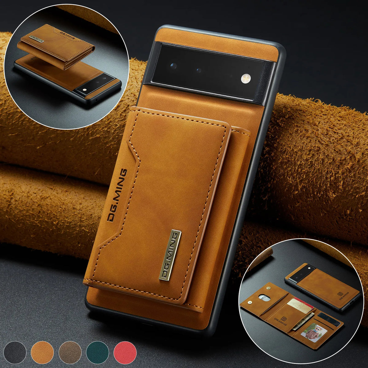 Deksel til Google Pixel 6 Pro Pixel 7A 7 6Pro Folio Leather Phone Stand Cover Funda
