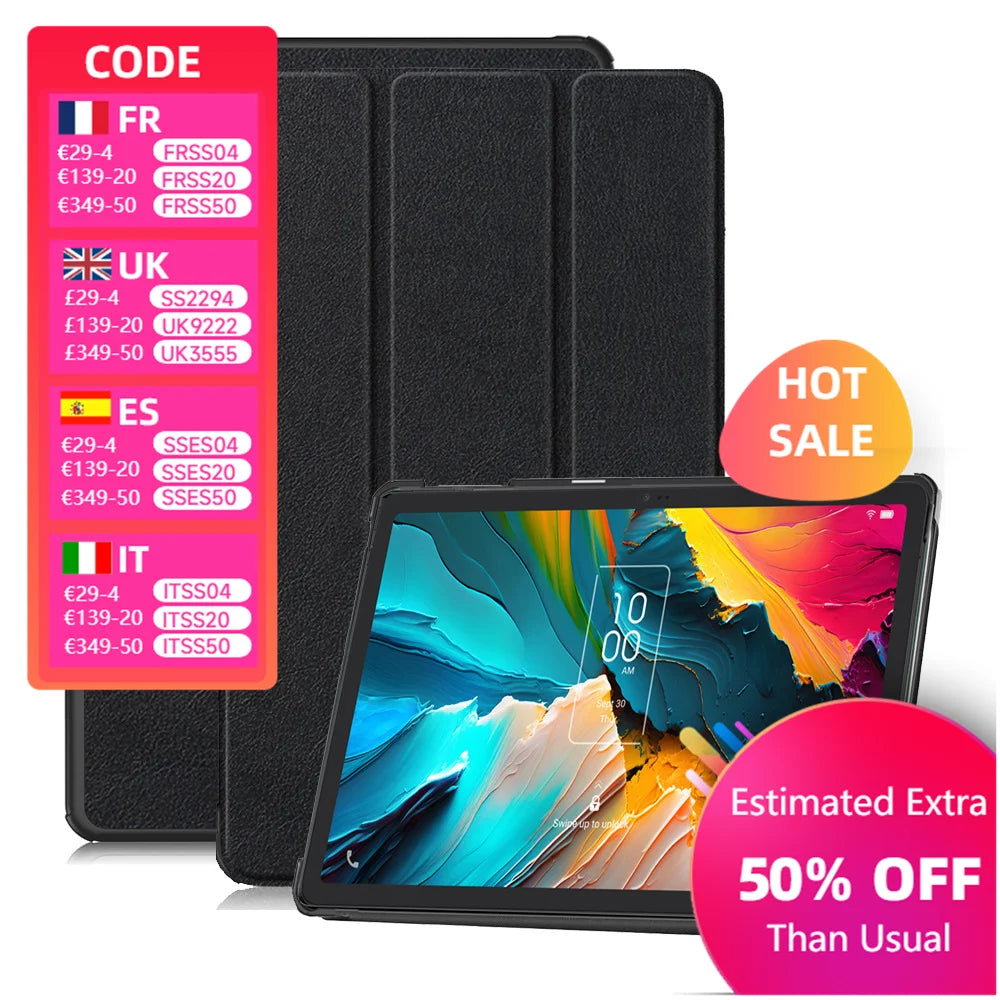Deksel til Funda TCL Nxtpaper Tab 11 9466X 9166G 10.95" Smart Tablet Case Tri-folded Magnetic PU Leather Hard Cover