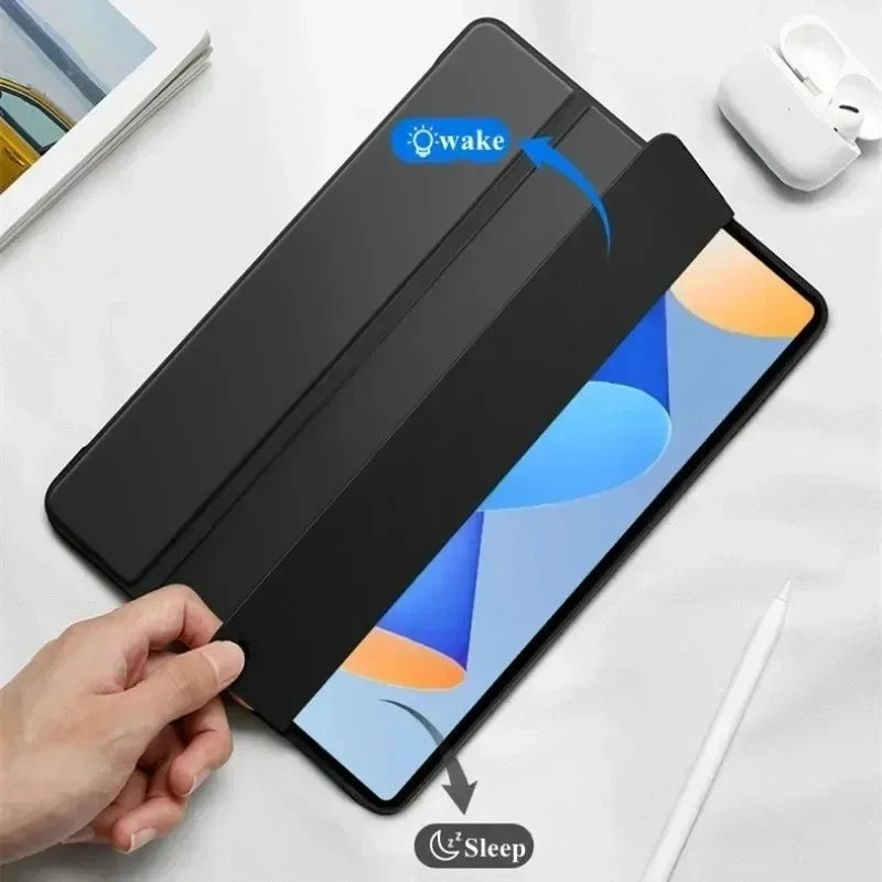Deksel til Huawei Honor Pad 9 Case 2024 HEY2-W09 HEY2-W19 12.1 inch Magnetic Trifold PU Leaher Soft Back Stand Tablet Cover Funda Coque