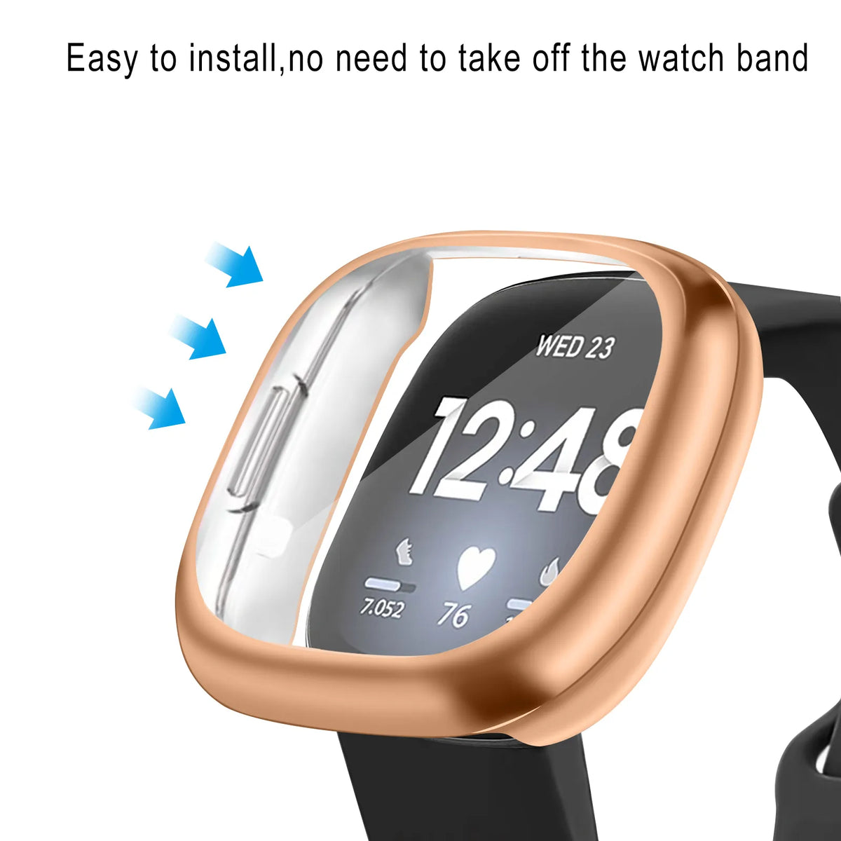 Deksel til Fitbit Versa 2, Versa 3 og Sense beskyttelsesskall