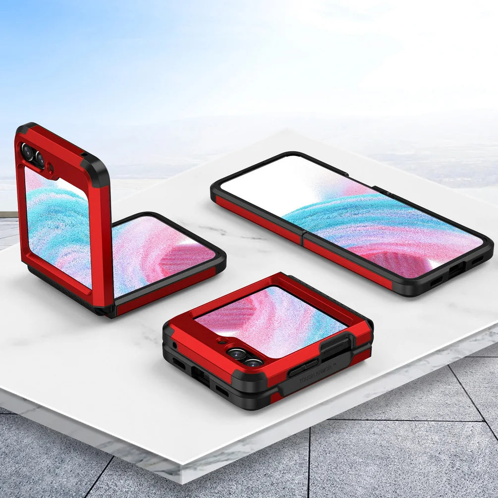 Deksel til Samsung Z Flip 5 Flip5 Galaxy Z Flip 4 3 Dual Layer Heavy Duty baksidedeksel