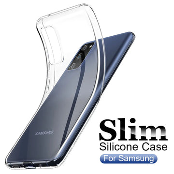 Deksel til Samsung Galaxy S23 S22 S21 S20 Note 20 Ultra 10 S10 S9 Plus 9 8 Clear Silicone Back Case Cover Shell