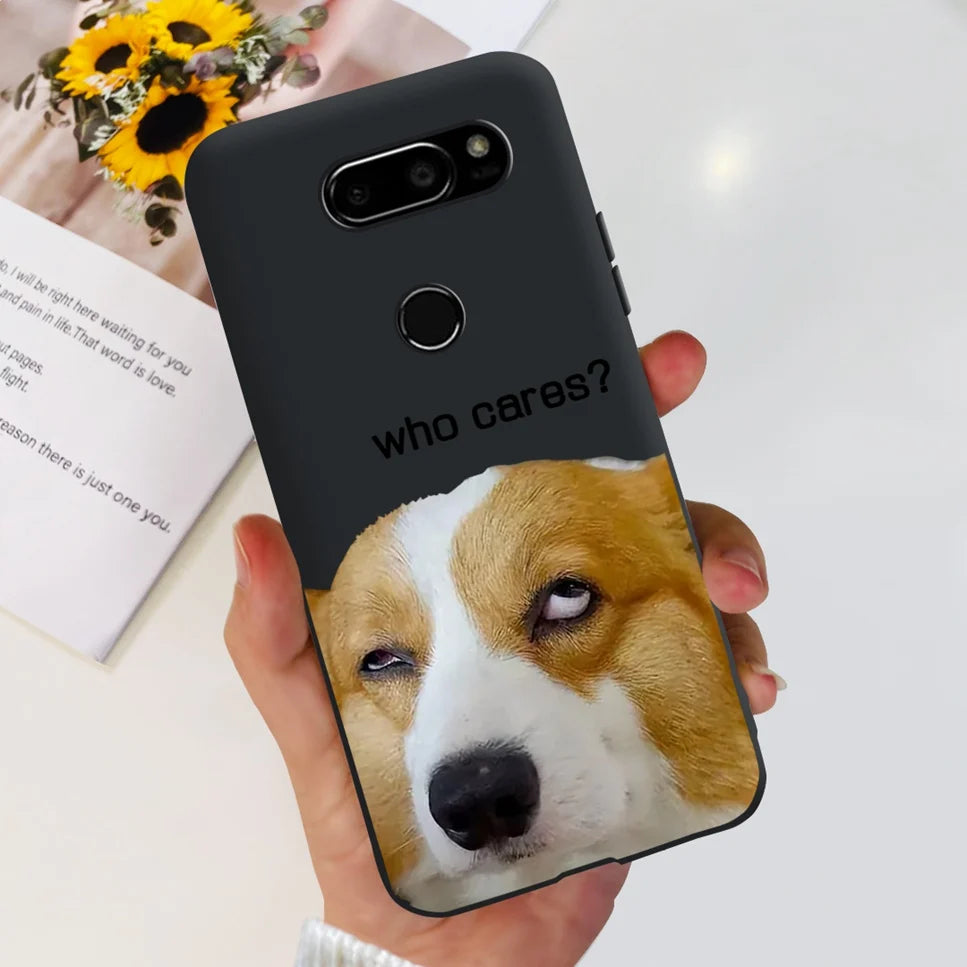 Deksel til LG V30 2017 Case Cute Cartoon Print Flower Soft Silicone TPU Black Cover For LG v30 H930 6.0" Bumper Phone Case Funda