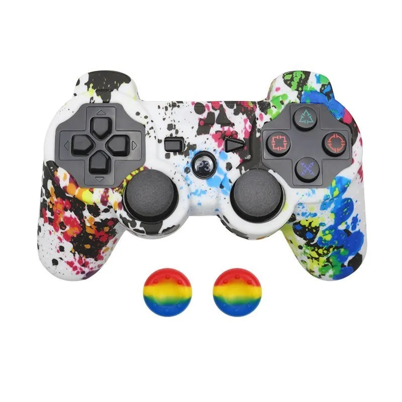 Deksel til PS3 Controller for PlayStation 3 Gel Rubber Case with 2 Silicone Caps