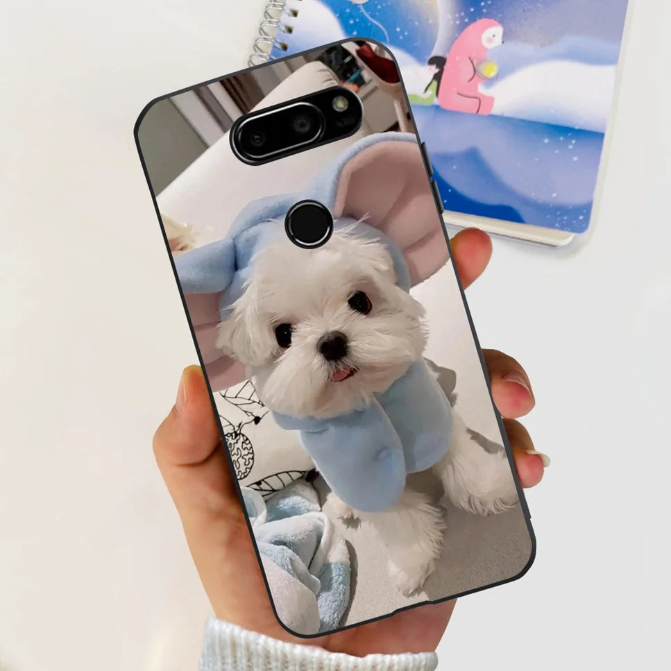 Deksel til LG V30 2017 Case Cute Cartoon Print Flower Soft Silicone TPU Black Cover For LG v30 H930 6.0" Bumper Phone Case Funda
