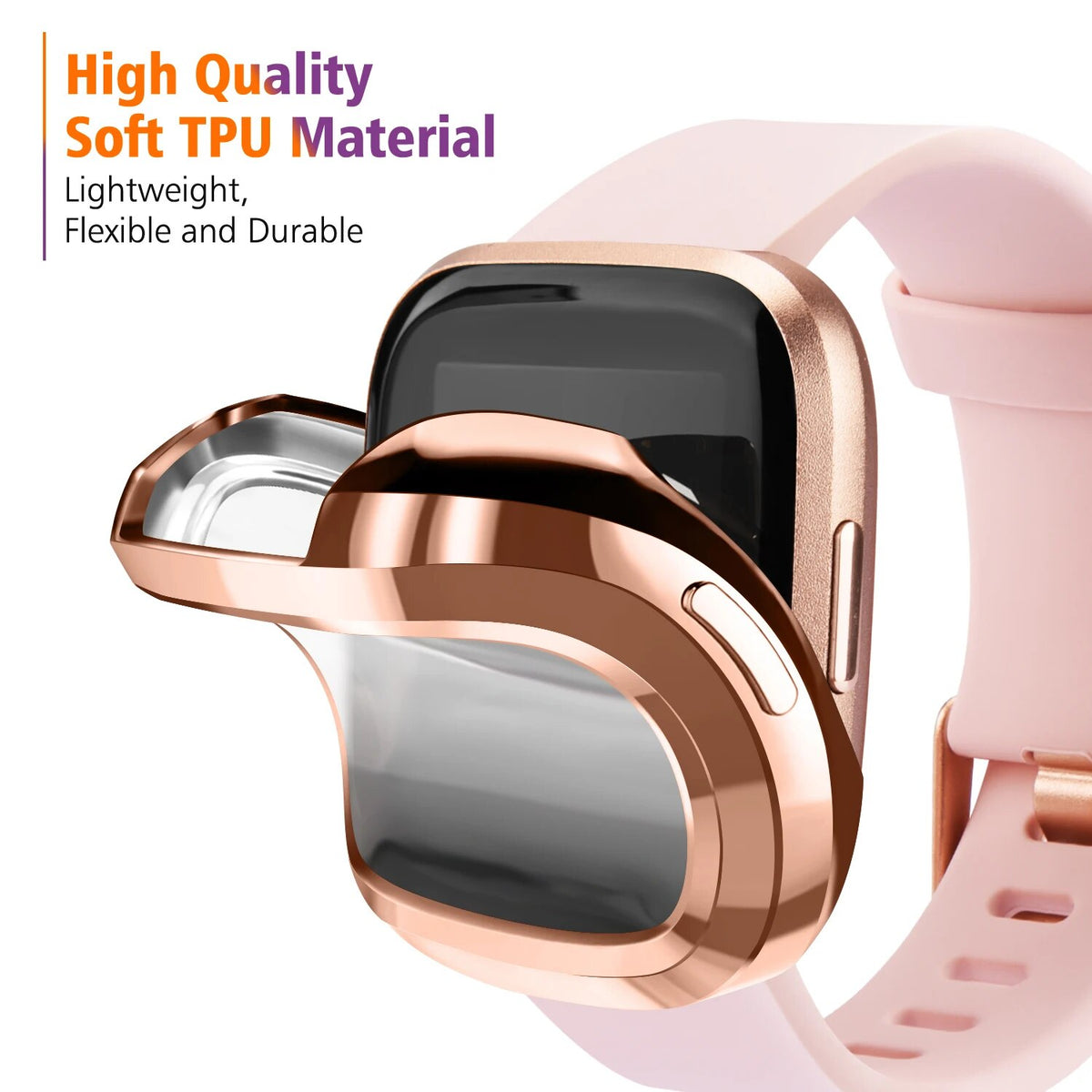 Deksel til Fitbit Versa 2, Versa 3 og Versa Lite mykt TPU-deksel