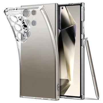 Deksel til Galaxy Samsung S24 S23 S22 S21 Ultra FE Plus Ultra Thin Crystal Soft TPU Cover A14 A34 A54 5G