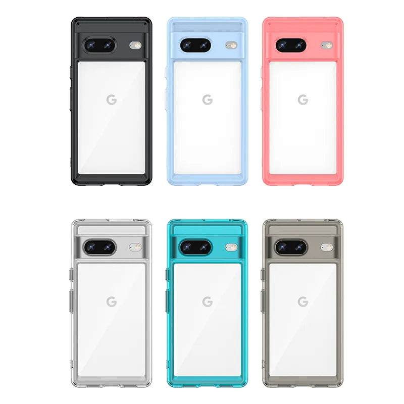Deksel til Google Pixel 7 Case Cover Google Pixel 7 Capa Shockproof Bumper Clear Transparent Multicolour Fundas Google Pixel 7 8 Pro 7A