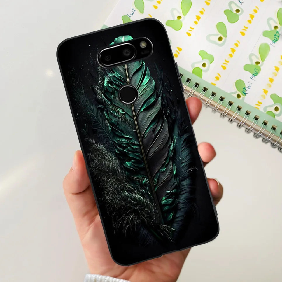 Deksel til LG V30 2017 Case Cute Cartoon Print Flower Soft Silicone TPU Black Cover For LG v30 H930 6.0" Bumper Phone Case Funda