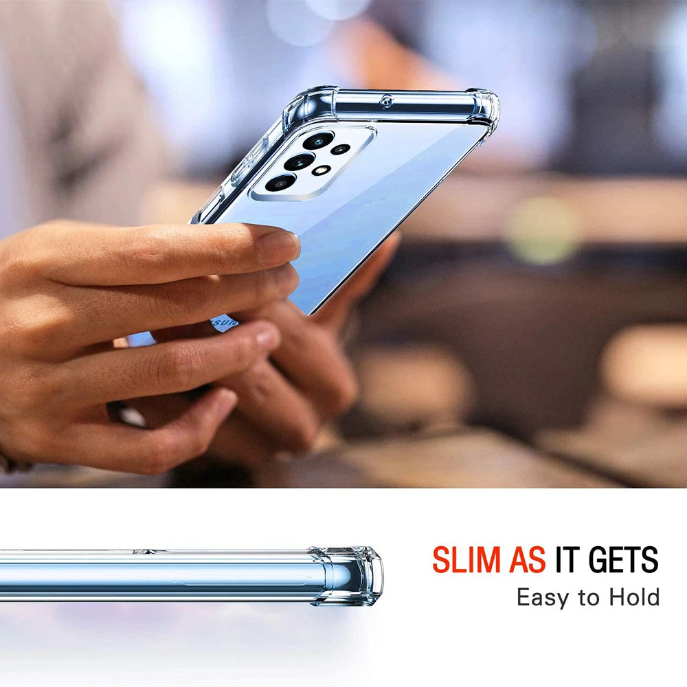 Deksel til Samsung Galaxy A73 A53 A33 A72 A52 A32 A22 A12 A71 A51 A31 A21s A70 A50 A40 Clear deksel