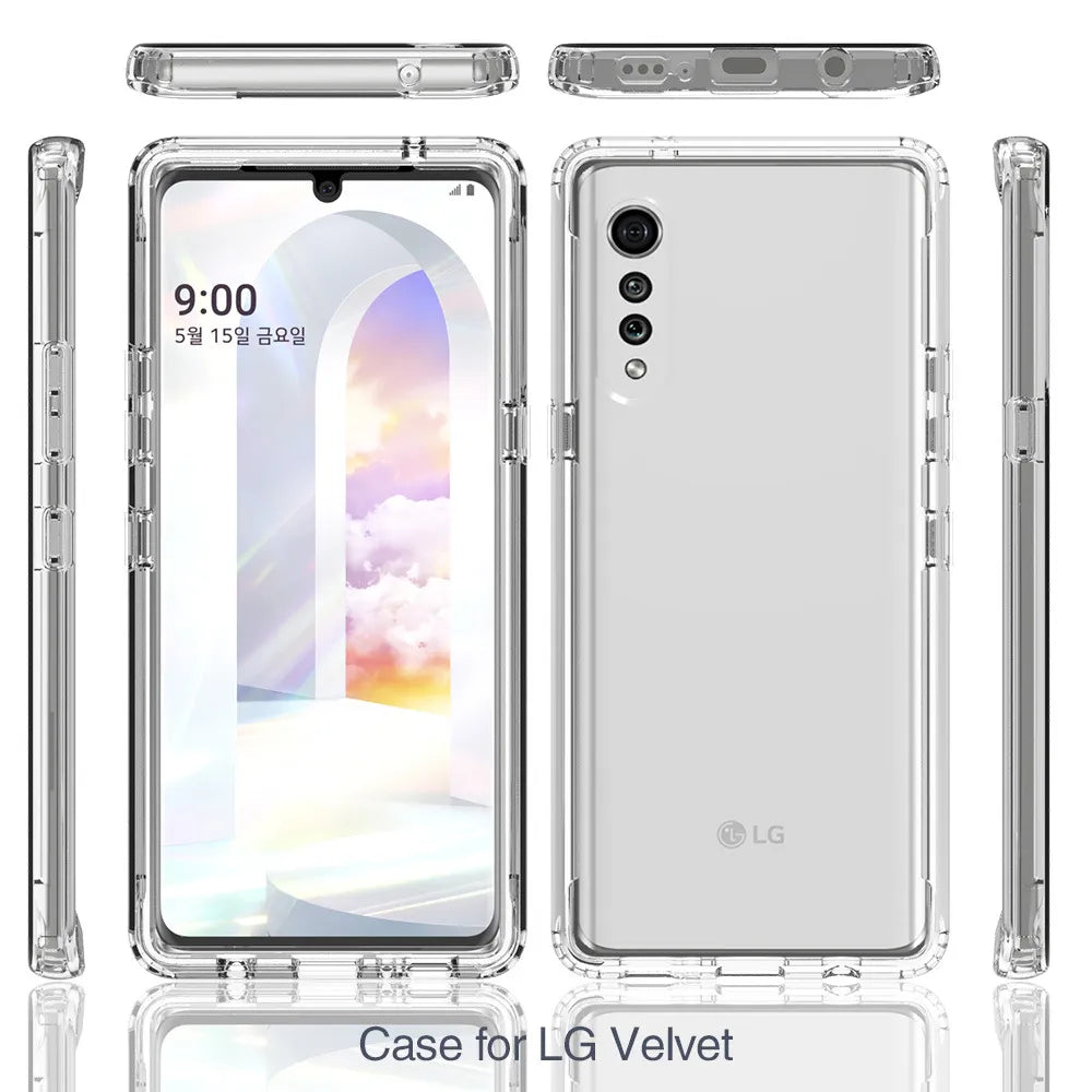 Deksel til LG Velvet / LG V60 ThinQ Hybrid Shockproof Tpu/pc Shell Dual Layer Clear Candy Color Cover Funda Capa