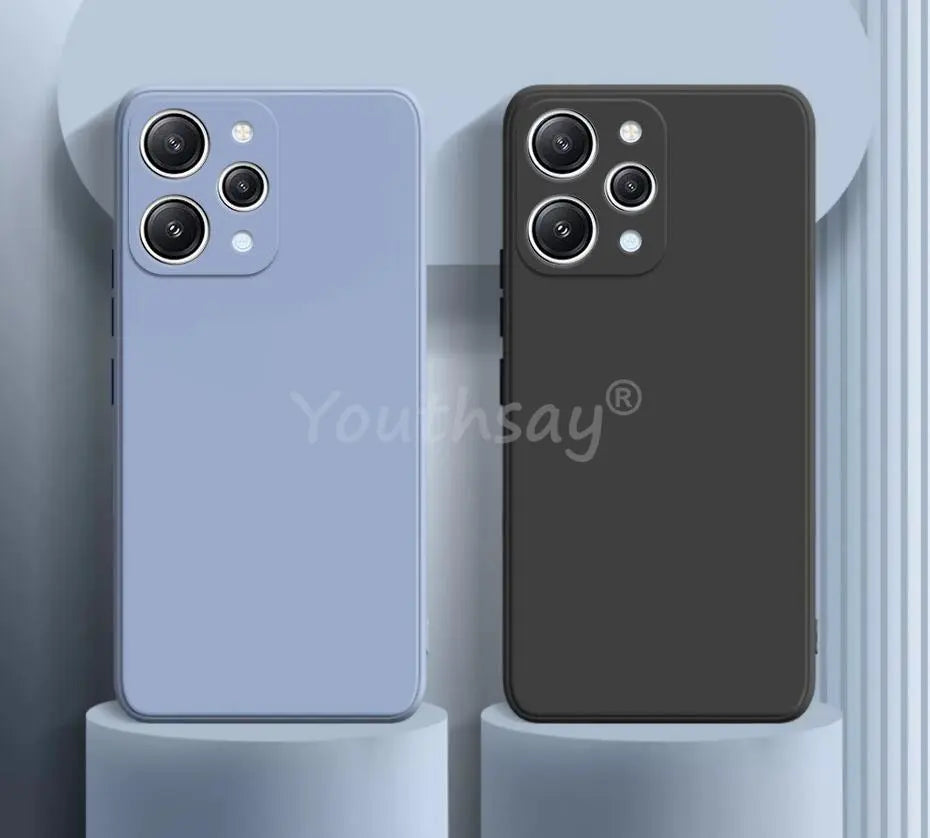 Deksel til Xiaomi Redmi 12 deksel Silicone Liquid For Redmi 12 deksel Plain Rubber TPU Protector Phone deksel Redmi 12 deksel