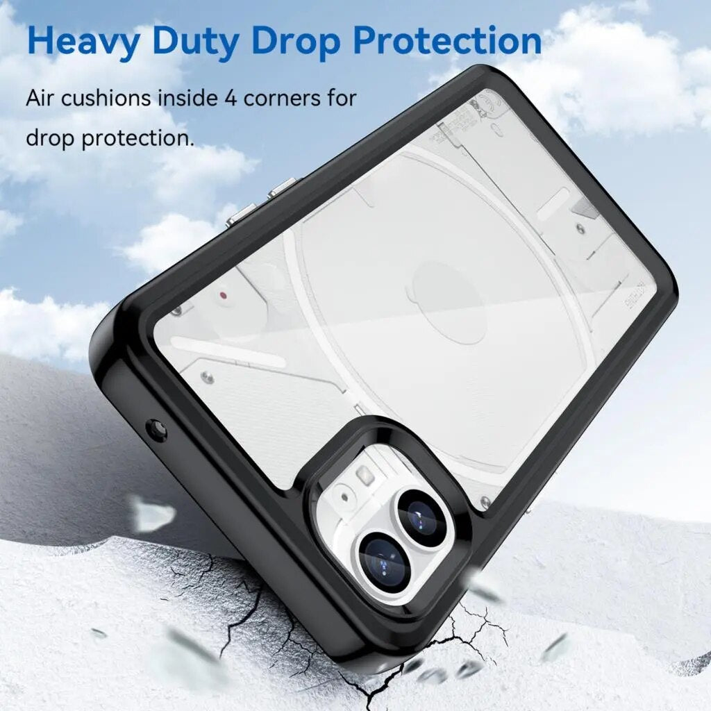 Deksel til Nothing Phone1 Case Nothing Phone 1 2 Cover Coque Funda Hard Translucent Soft Frame Shockproof Clear Case Nothing Phone 1