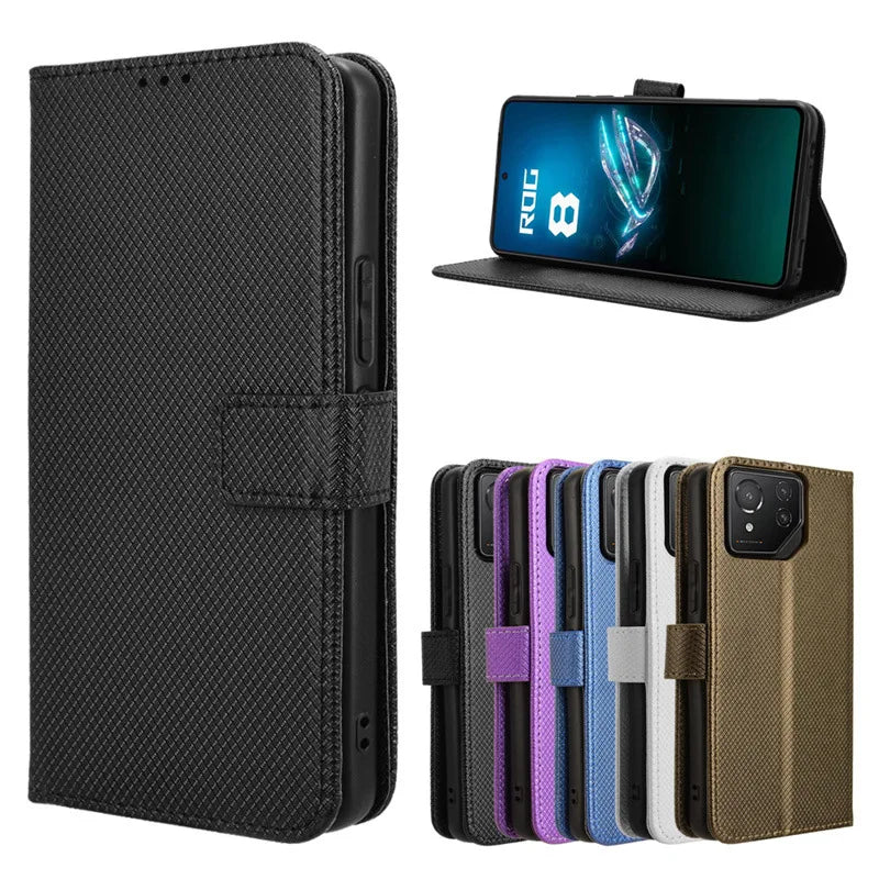 Deksel til Asus Rog Phone 9 8 Pro Magnetic Book Cover Holder Luxury Phone Fundas Shell Coque Capa