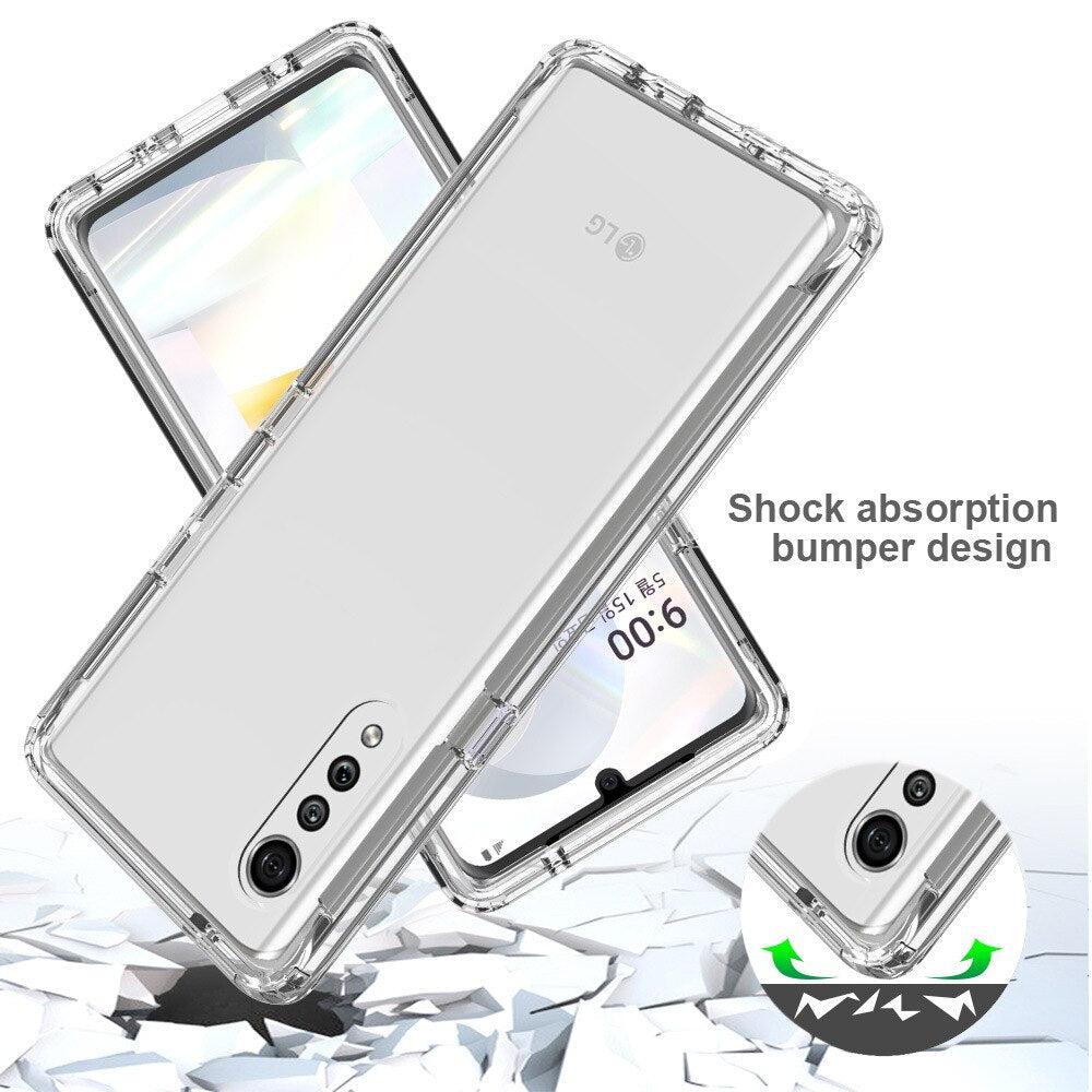 Deksel til LG Velvet / LG V60 ThinQ Hybrid Shockproof Tpu/pc Shell Dual Layer Clear Candy Color Cover Funda Capa