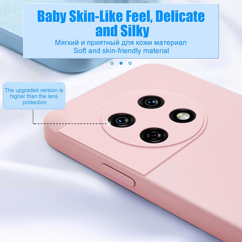 Deksel til OnePlus 11 Case Original Square Liquid Silicone Camera Lens Protector Phone Case For OnePlus One Plus 10 9 Pro 11 Soft Cover