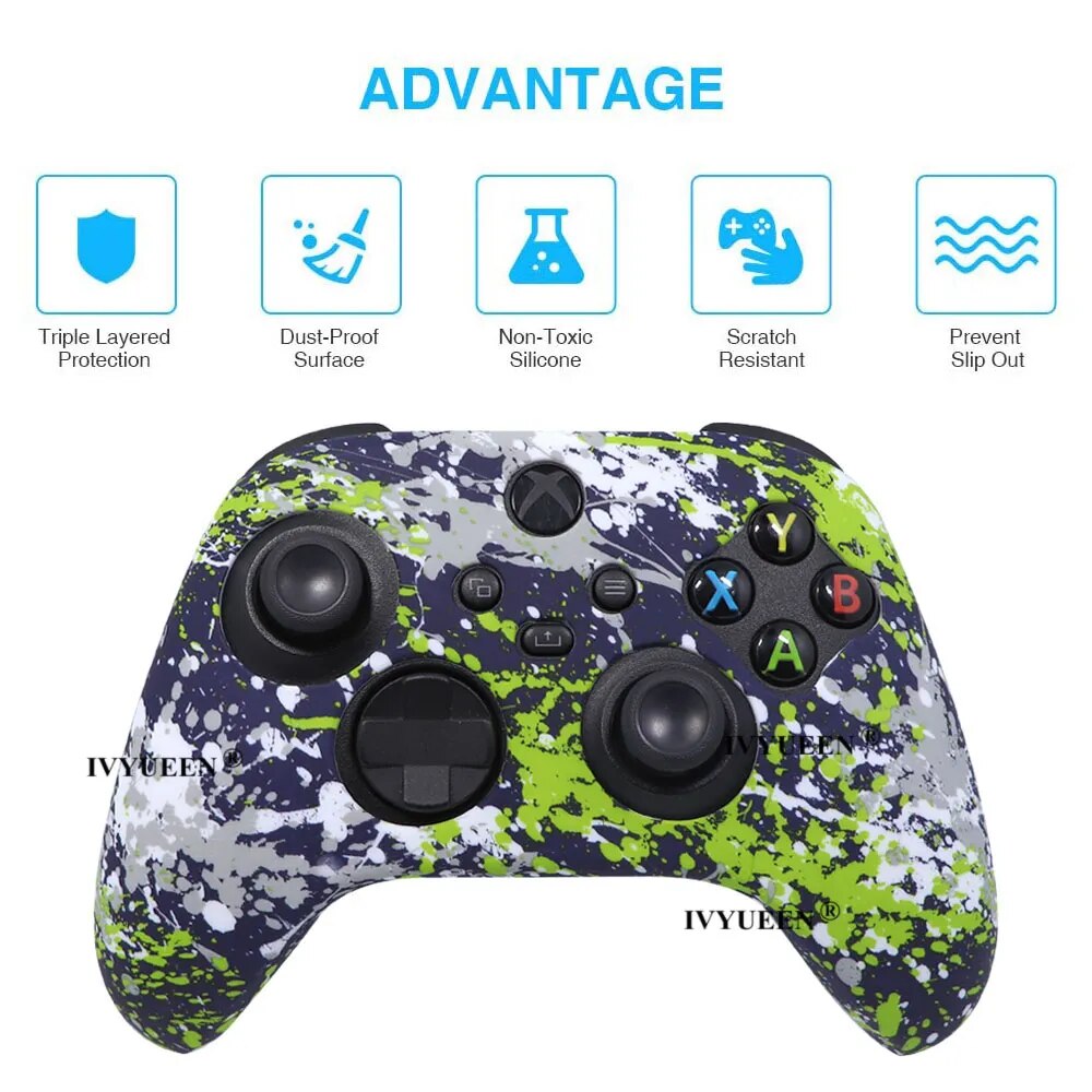 Deksel til Xbox Series X S Controller Protective Skin Gamepad Rubber Skin Thumb Grips Cap Joystick Cover Shell