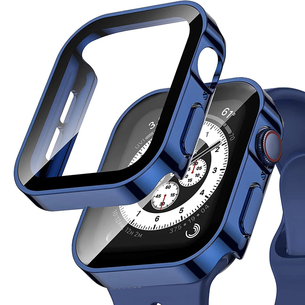 Deksel til Apple Watch Series 5-9, SE & Ultra - Deksel med skjermbeskytter i herdet glass