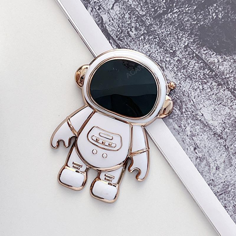 Deksel til Motog60 Astronaut Holder Luxury Plating Case For Motorola Moto G60 G50 G30 G20 G10 G22 G52 G9 Play E7 Plus Silicone Stand Cover