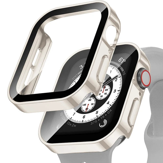 Deksel til Apple Watch Series 5-9, SE & Ultra - Deksel med skjermbeskytter i herdet glass
