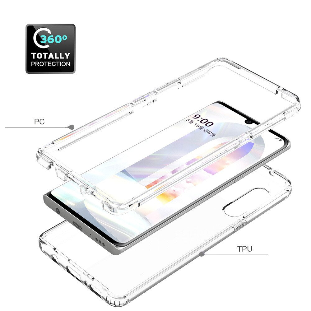 Deksel til LG Velvet / LG V60 ThinQ Hybrid Shockproof Tpu/pc Shell Dual Layer Clear Candy Color Cover Funda Capa