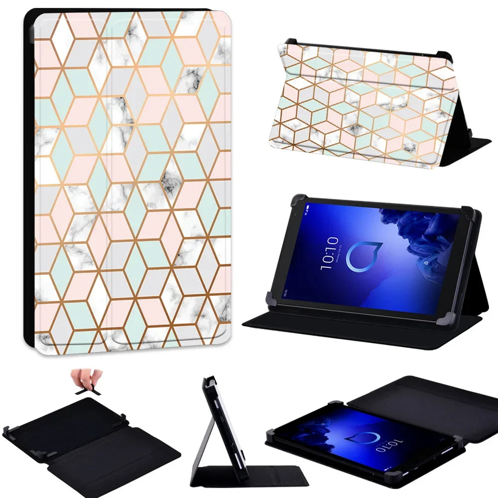 Deksel til Alcatel 1T 10"/Alcatel 1T 7"/3T 10"/3T 8" Tablet Case Universal Pu Leather Stand Adjustable Size Anti-fall Protective Cover