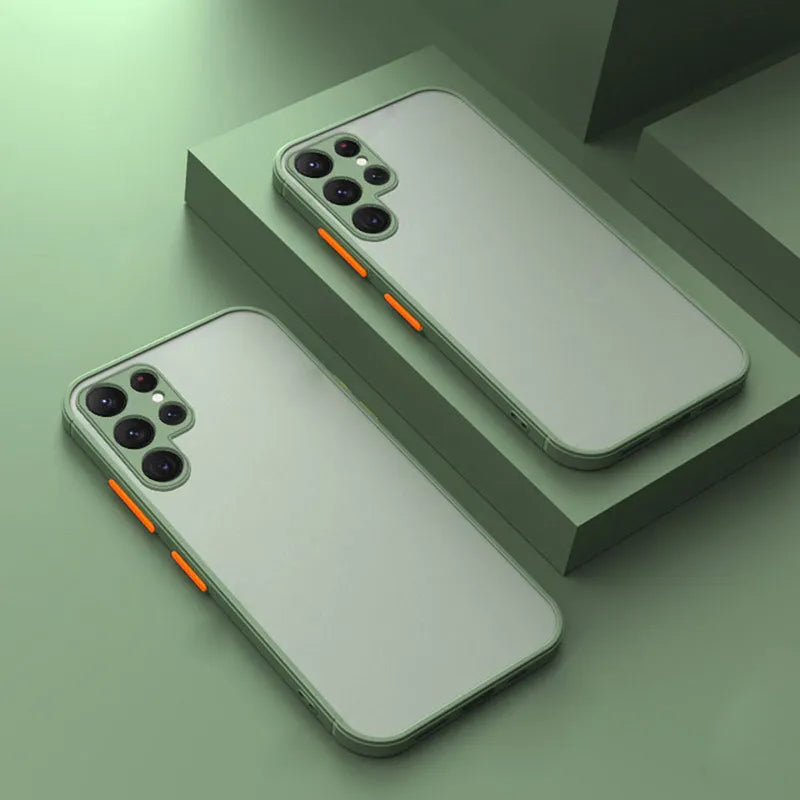 Deksel til Samsung Galaxy S23 S22 S21 S20 Note 20 Ultra S10 10 S9 Plus 9 8 Hard baksidedeksel Silicone Soft Shell