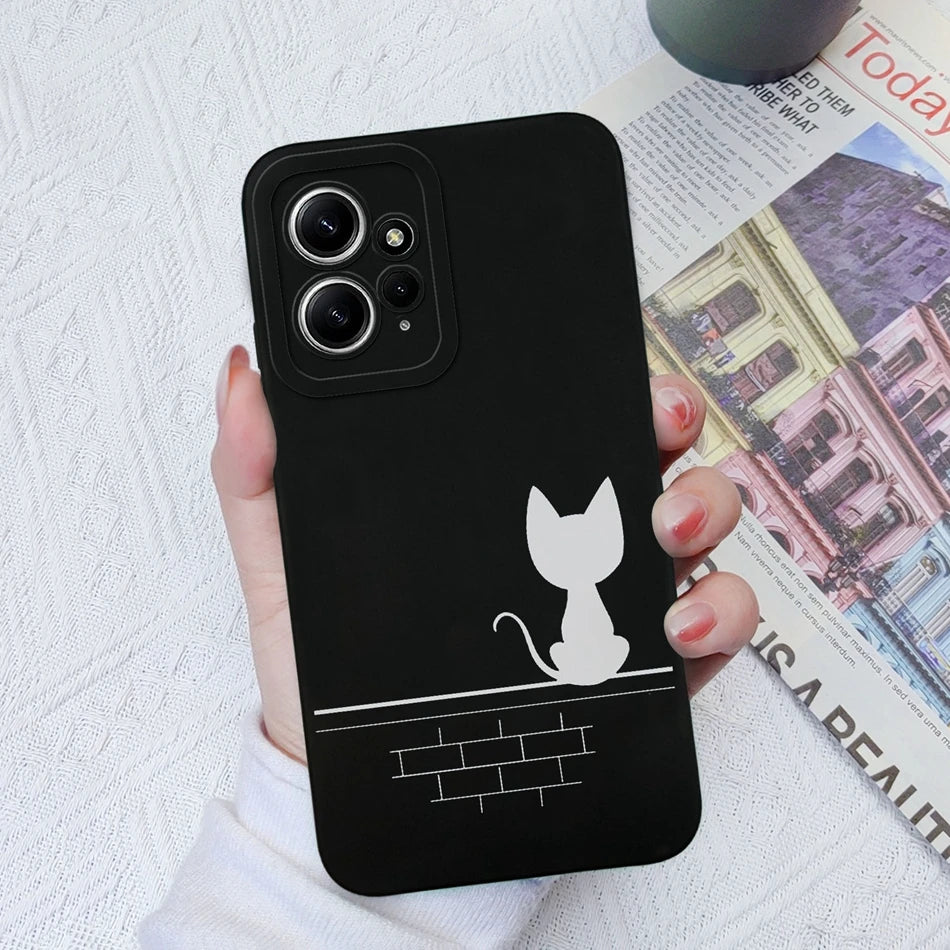 Deksel til Xiaomi Redmi Note 12 12S 4G 5G Patterned Full Protection Soft Liquid Silicone Cartoon deksel For Redmi Note 12 S