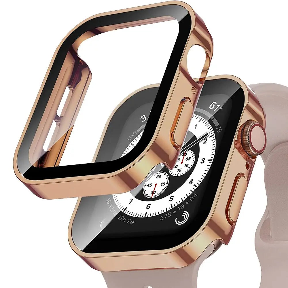 Deksel til Apple Watch Series 5-9, SE & Ultra - Deksel med skjermbeskytter i herdet glass